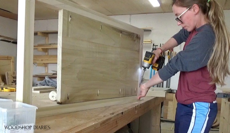 Shara Woodshop Diaries Assembling 5 drawer dresser side panels using pocket holes and screws