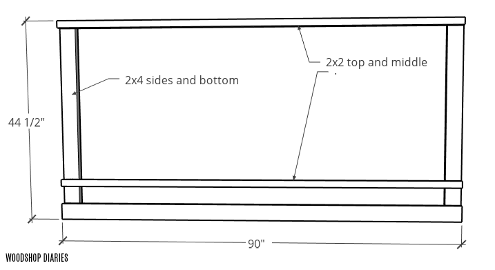 Overall dimensions of garden bed trellis 