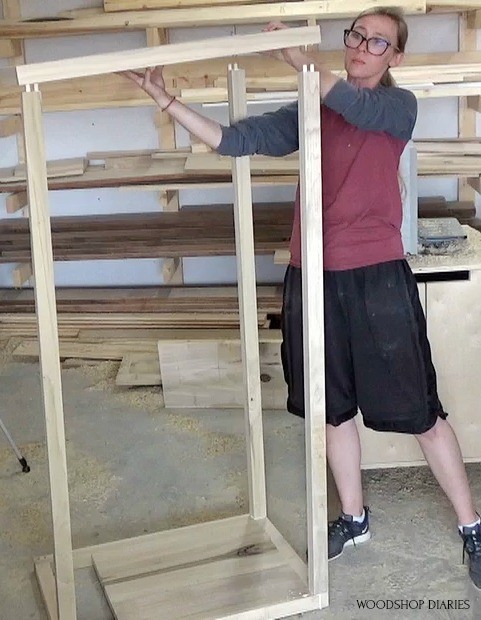 Glue up side panel into frame using dowels and glue