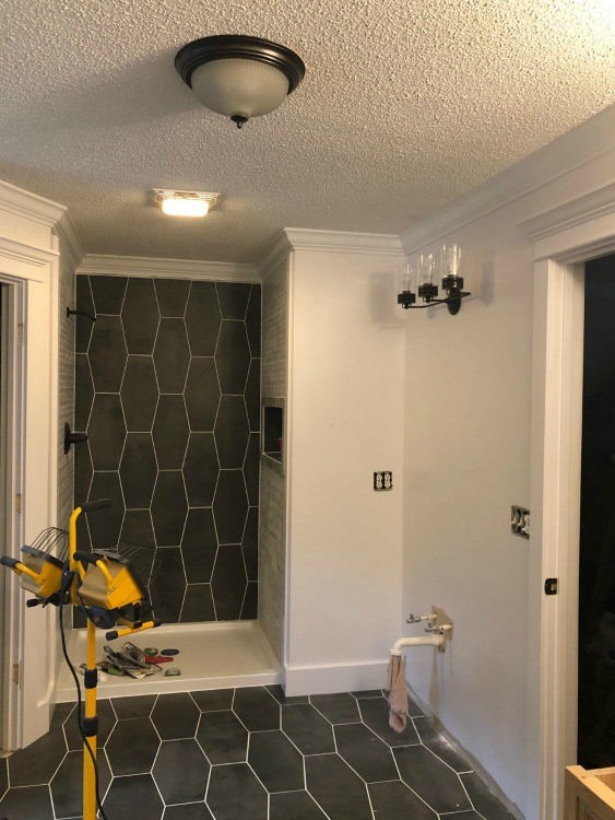 Walls and trim painted Behr Ambience White