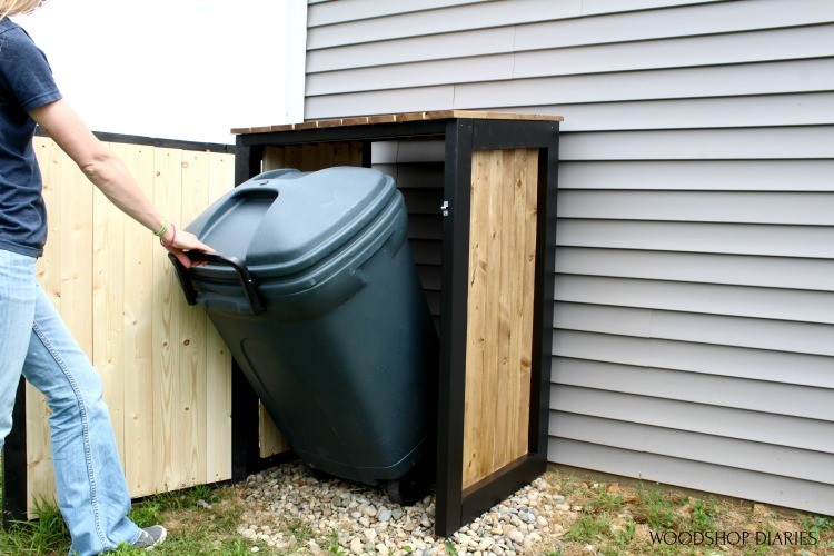 DIY Trash Can Cover {Build it with FREE PLANS!}