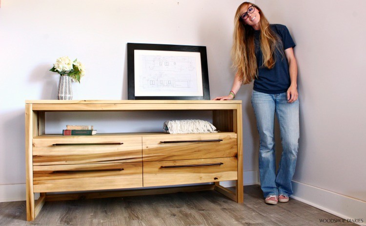 Diy Modern Dresser With Open Shelf, How To Install Shelves In A Dresser