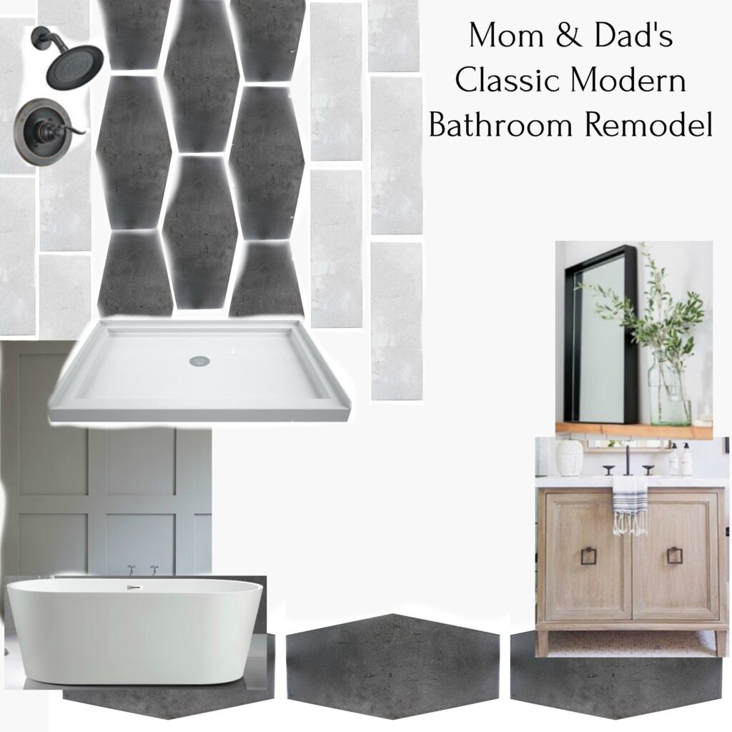 Mood board for master bathroom renovation 