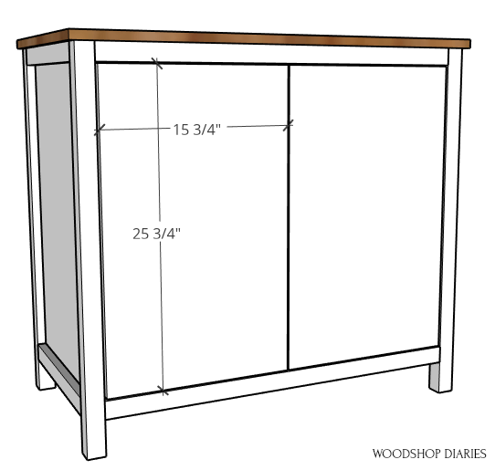 Door dimensions of pocket door cabinet diagram