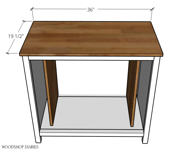 Top panel overall size diagram