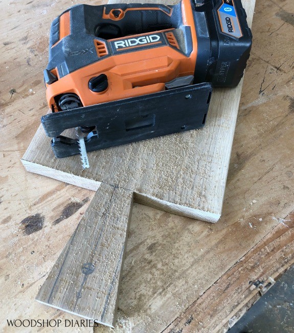 Jig saw used to cut handle into tray