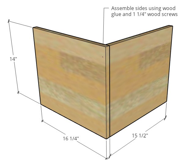 Assemble seat sides diagram for nesting table seat corners