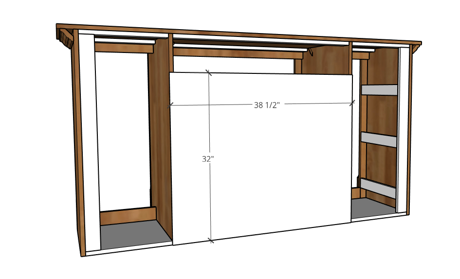 Attach back panel to dog crate console cabinet project