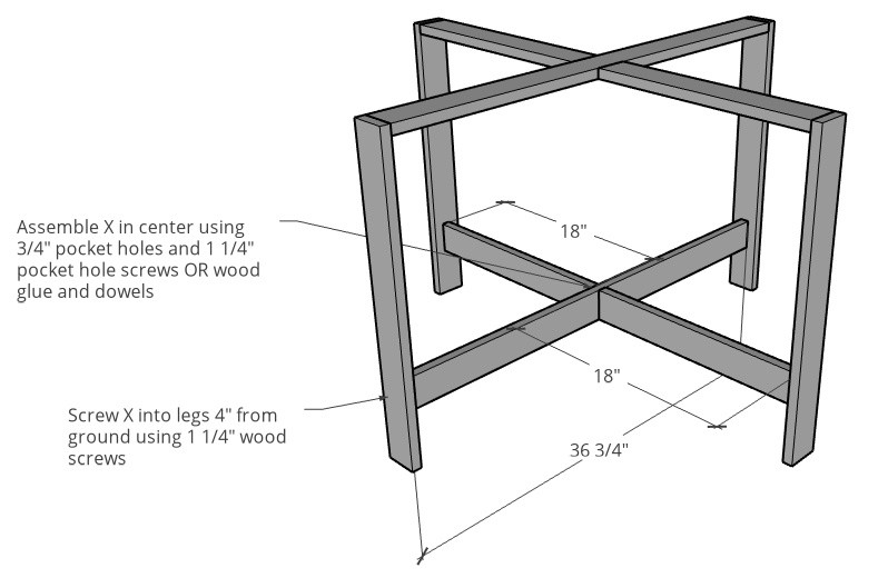 Kids nesting table base assembled