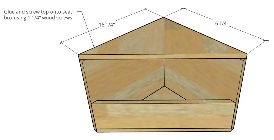 Top installed onto nesting table seat