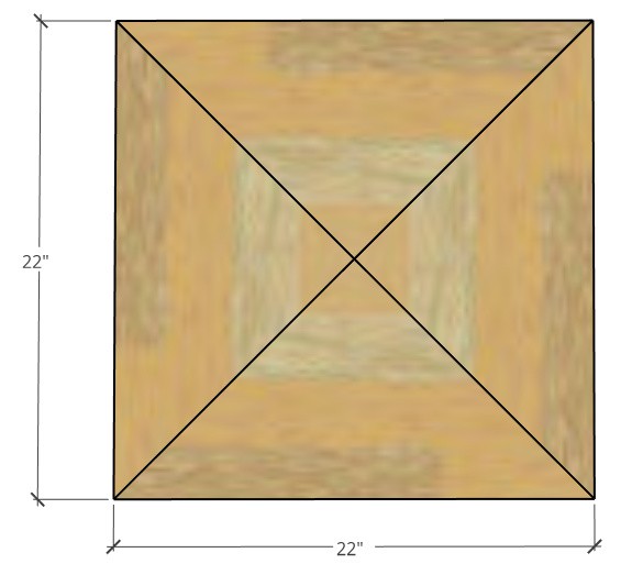 22" square plywood cut diagram for seat bottom