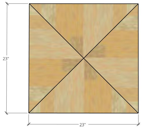 23" square plywood cut diagram for seat tops