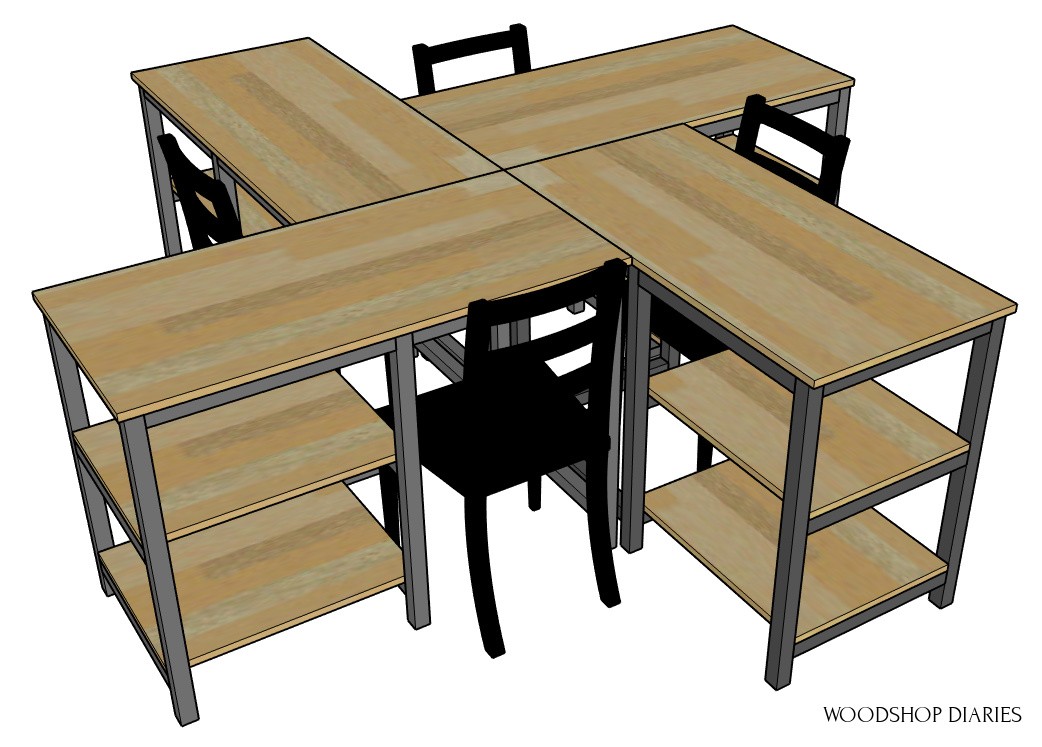 4 DIY Desk Pod Example Configuration diagram