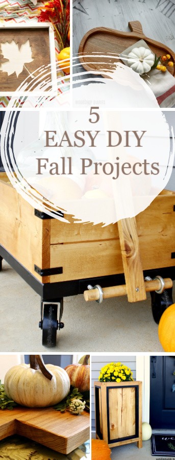 5 Easy DIY fall Projects pinterest collage image