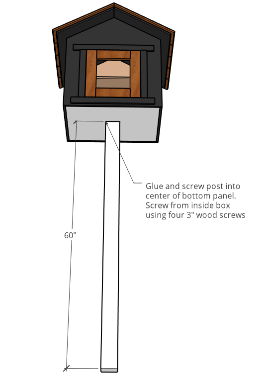 Post length and attachment diagram for blessing community donation box