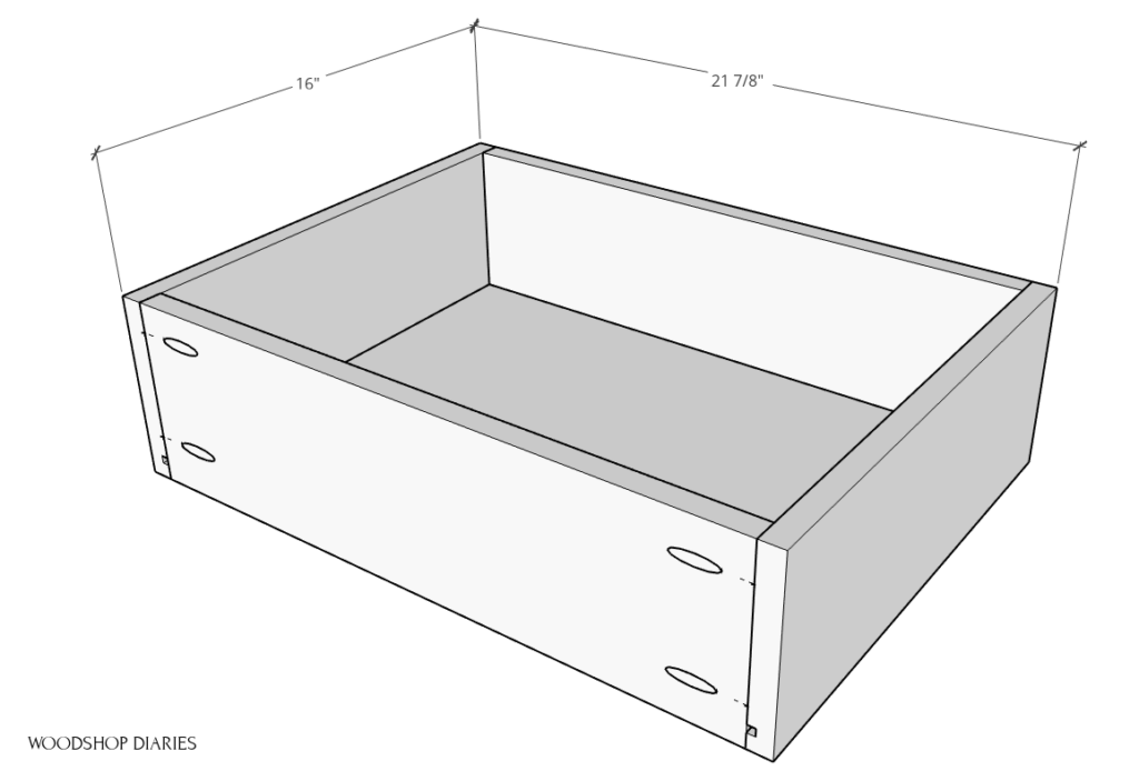 Overall desk drawer box dimensions