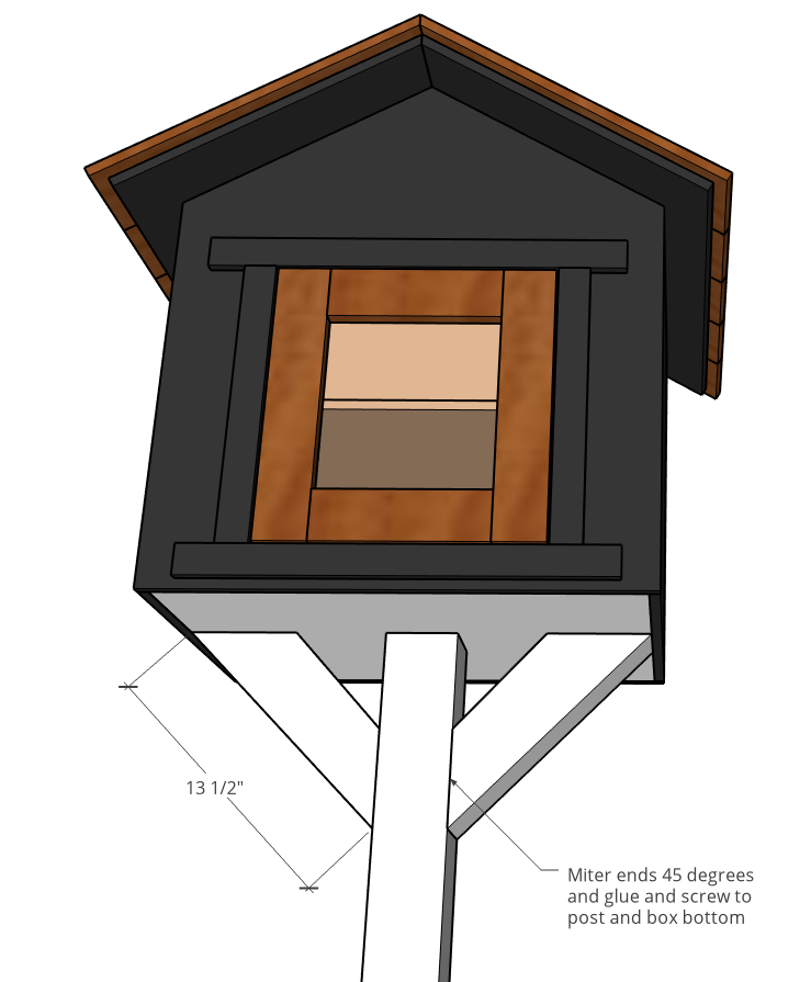 Diagram of how to attach post supports to community donation box