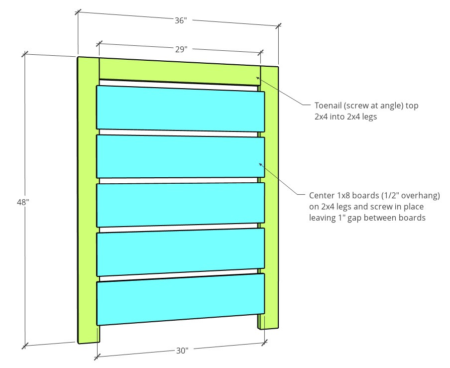 Short fence side dimensions in 3D diagram