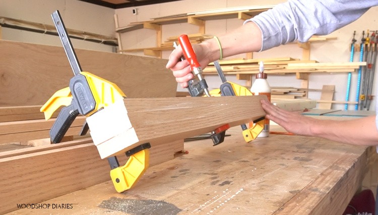 Glued up L shaped desk legs for corner posts