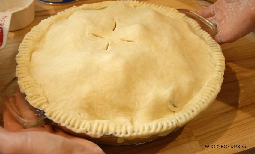 Apple pie ready to put into oven