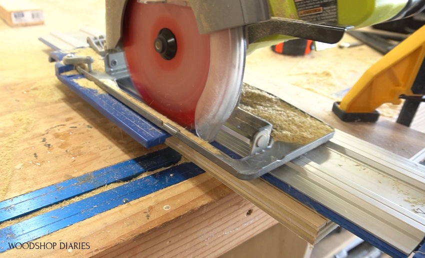 Using circular saw to cut dadoes on plexiglass handles