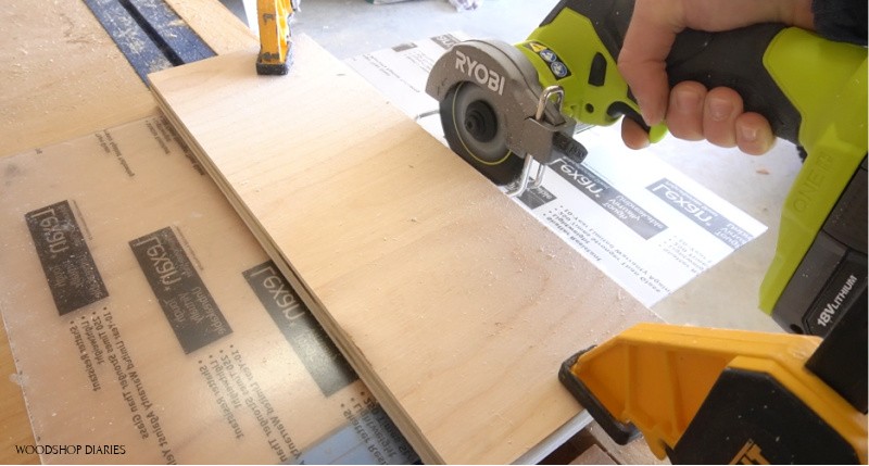 Using Ryobi ONE+ HP cut off tool to cut plexiglass sheet