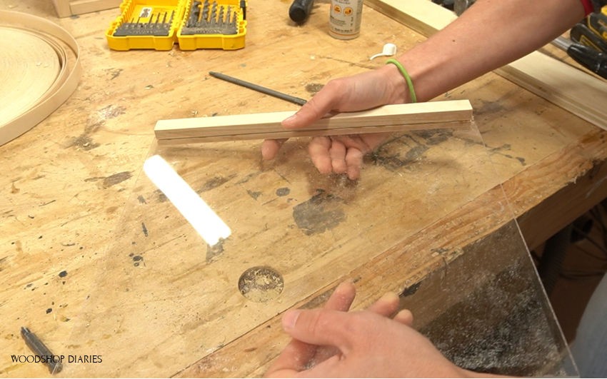 Gluing plexiglass pieces into wooden handle dadoes