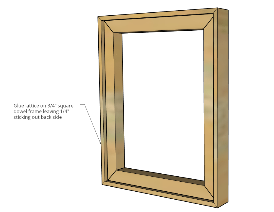 lattice trim and square dowel picture frame diagram