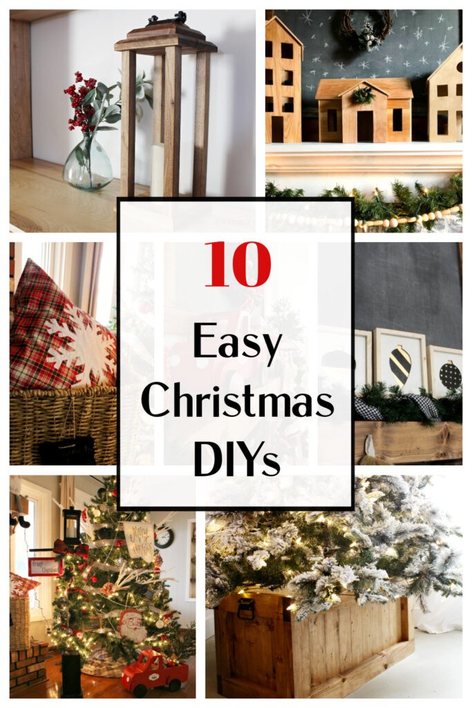 Pinterest collage of 10+ easy Christmas DIYs