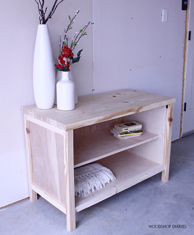 DIY Shelf Cabinet--{Easy Basic TV Stand Shelf Idea!}