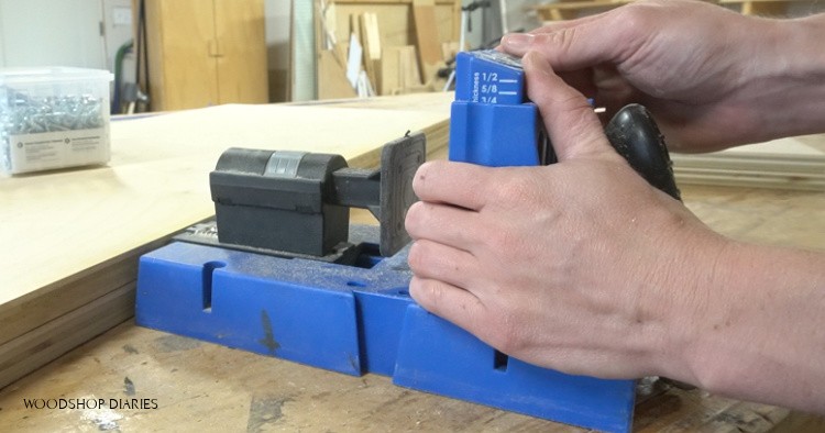 Adjusting the Kreg K5 pocket hole jig for board thickness