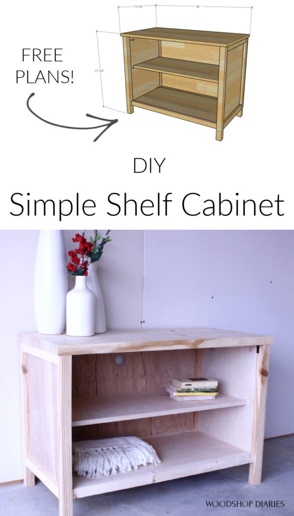 DIY Simple shelf cabinet pinterest image collage