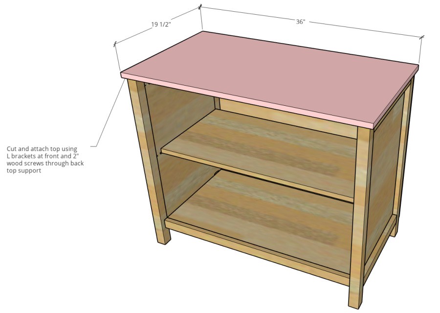 3D diagram showing the dimensions of the top panel