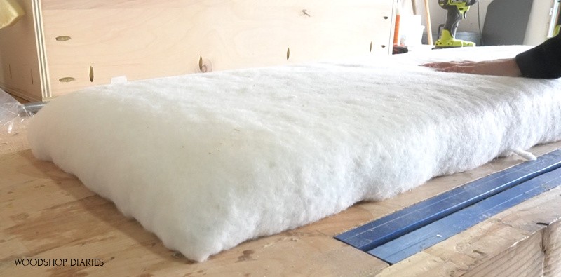 Upholstered bench seat finished