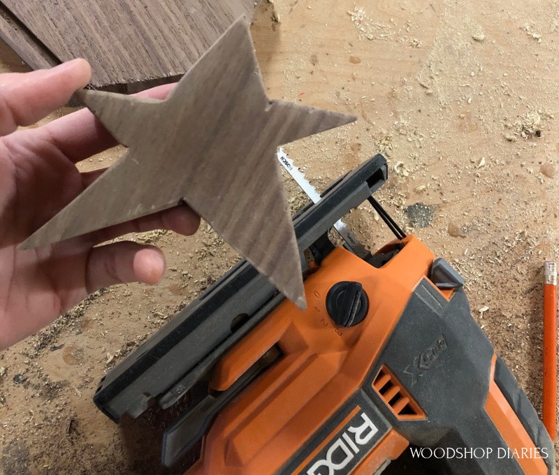 star tree topper cut out with jig saw