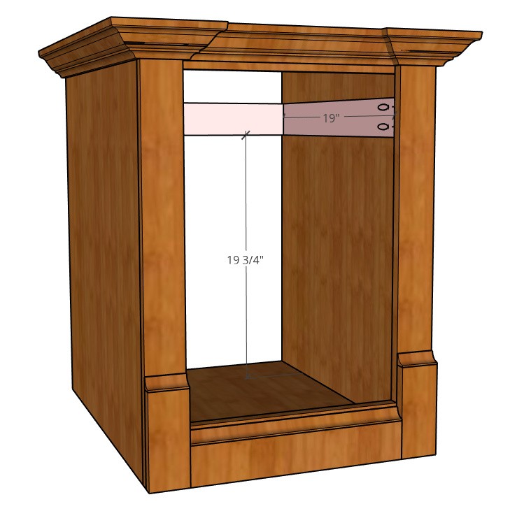 Drawer slide bracing for face frame cabinet diagram