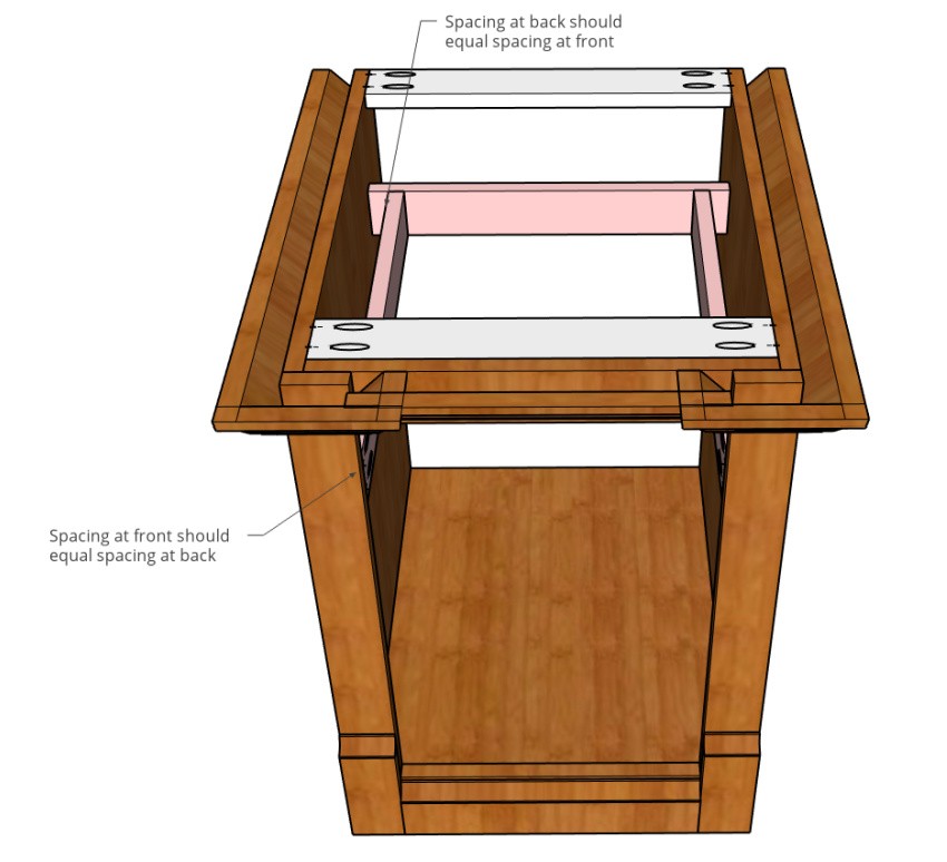 Drawer slide bracing for face frame cabinet