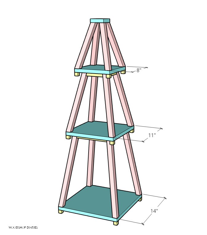 Christmas tree bottom panel measurement diagram