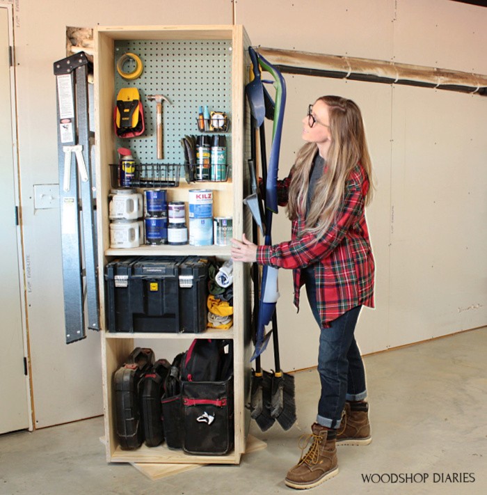 https://www.woodshopdiaries.com/wp-content/uploads/2020/12/Shara-with-Spinning-Garage-Cabinet-Small.jpg