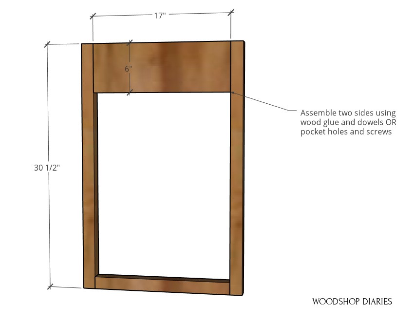 Side panel diagram of keyboard stand