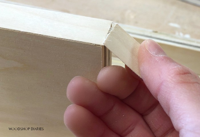 tearing edge banding off on end of plywood piece