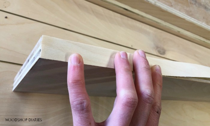 Place edge banding at edge of plywood piece