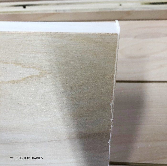Glue squeeze out and rough edges on plywood edge banding