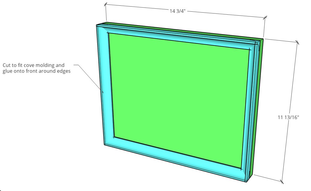 Drawer front overall dimension diagram