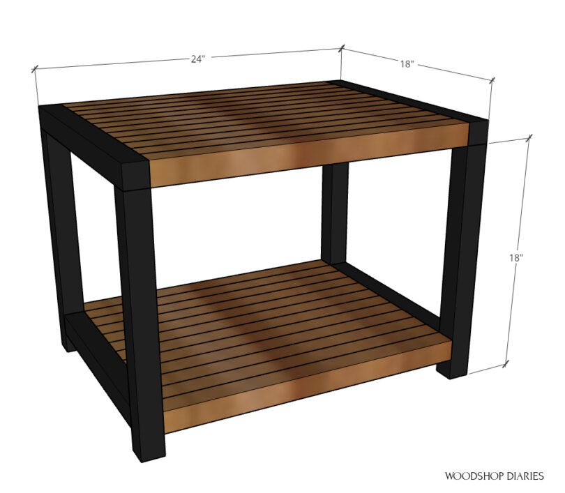 DIY End Table with Shelves--Building Plans Using Basic Tools!