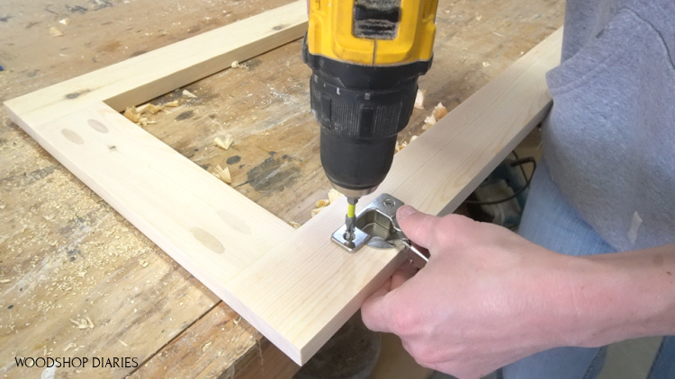 attaching concealed hinges to cabinet door