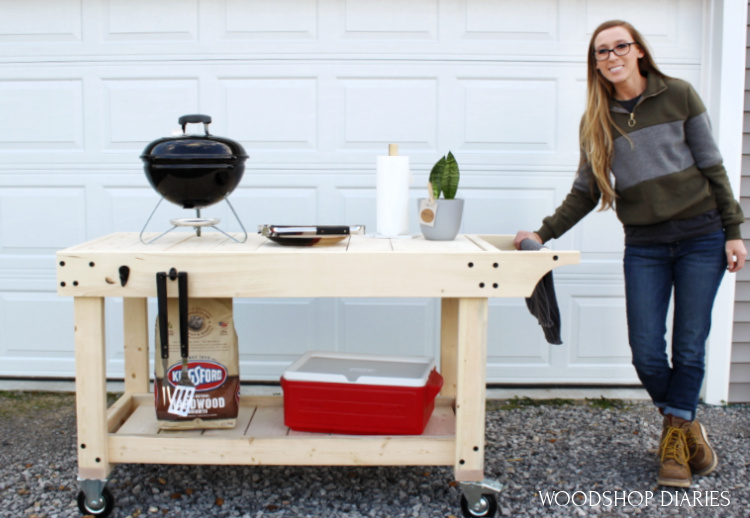 DIY Grill Cart & BBQ Prep Table --FREE BUILD PLANS!