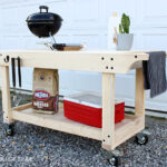 mobile bbq cart prep table small