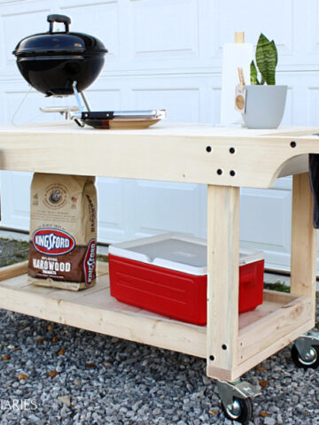 mobile bbq cart prep table small