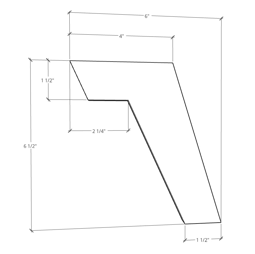 Diagram of mid century modern legs to be cut out to attach to base frame